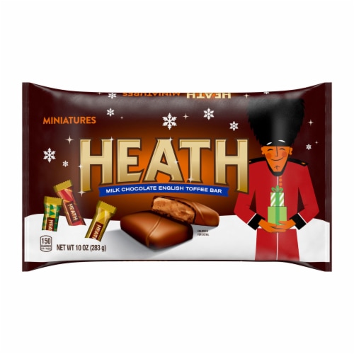 HEATH Miniatures Milk Chocolate English Toffee Candy Bars Christmas Bag Perspective: front