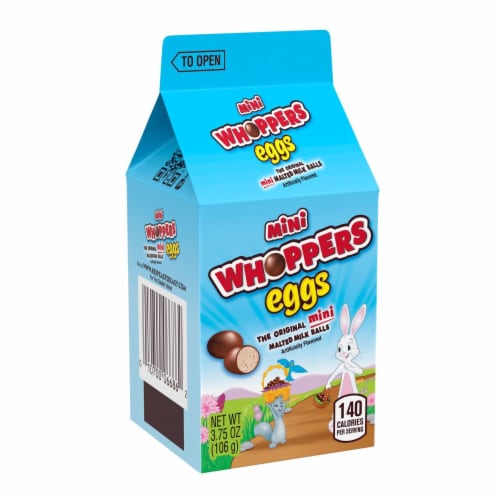 WHOPPERS Malted Milk Mini Eggs Easter Candy Carton Perspective: front