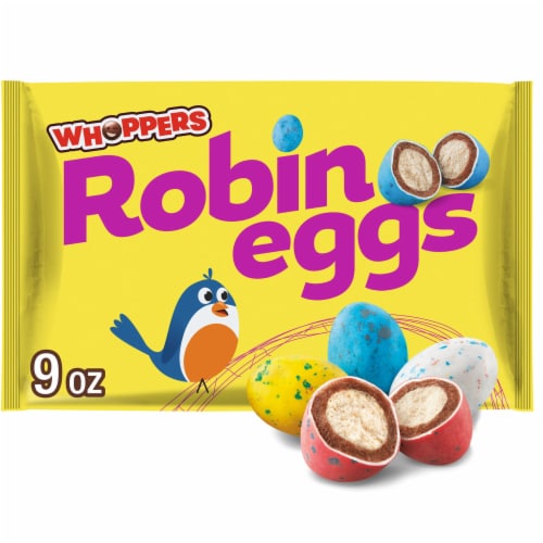 WHOPPERS Robin Eggs Malted Milk Balls Easter Candy Bag Perspective: front