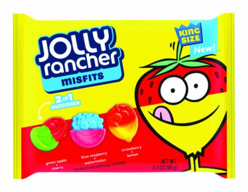 Jolly Rancher Misfits Assorted Fruit Gummi Candy 3.4 oz. - Case Of: 12; Perspective: front