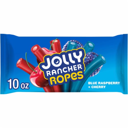 JOLLY RANCHER Ropes Blue Raspberry and Cherry Flavored Candy Bag Perspective: front