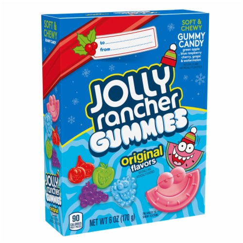JOLLY RANCHER Gummies Assorted Fruit Flavored Christmas Candy Gift Box Perspective: front