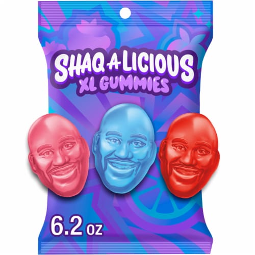 SHAQ-A-LICIOUS XL GUMMIES Original Flavor Chewy Candy Bag Perspective: front