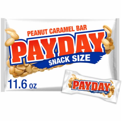 PAYDAY Peanut Caramel Snack Size Halloween Candy Bag Perspective: front
