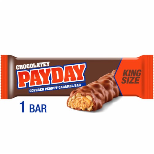 PAYDAY Chocolatey Peanut Caramel King Size Candy Bar Perspective: front