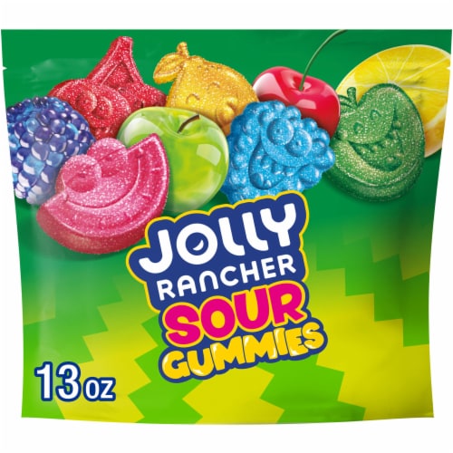 JOLLY RANCHER Gummies Sours Assorted Fruit Flavored Candy Resealable Bag