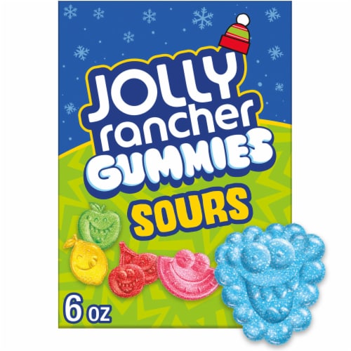 JOLLY RANCHER Gummies Sours Assorted Fruit Flavored Christmas Candy Gift Box Perspective: front