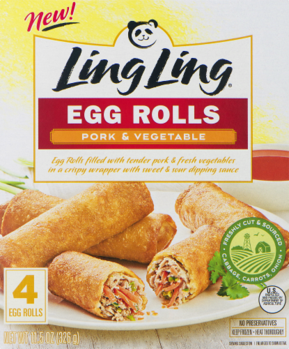 Ling Ling Pork & Vegetable Egg Rolls 4 Count Perspective: front
