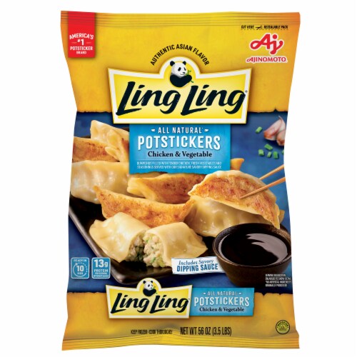 Ling Ling® All Natural Chicken & Vegetable Frozen Potstickers Perspective: front
