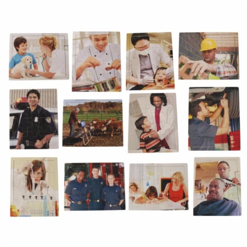 Marvel Education 2025534 Real Photo Career Puzzles - Set of 12 Perspective: front