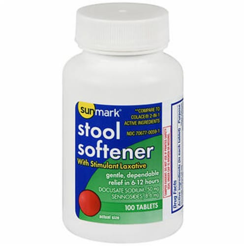 Sunmark stool softener with stimulant laxative tablets 100 ct 1
