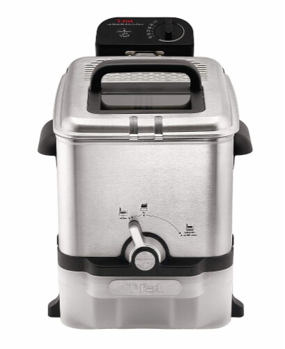 T-fal EZ Clean Stainless Steel Deep Fryer - Silver/Black Perspective: front