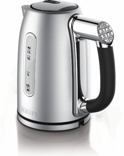 black and stainless steel kettle