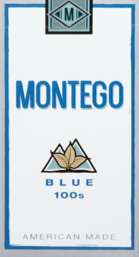 Montego Blue 100s Cigarettes Perspective: front