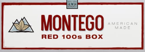 Montego Red 100s Box Cigarettes Perspective: front
