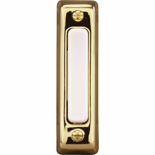 Heath Zenith Polished Brass Plastic Wired Pushbutton Doorbell Heath Zenith Polished Brass Plastic Wired Pushbutton Doorbell
