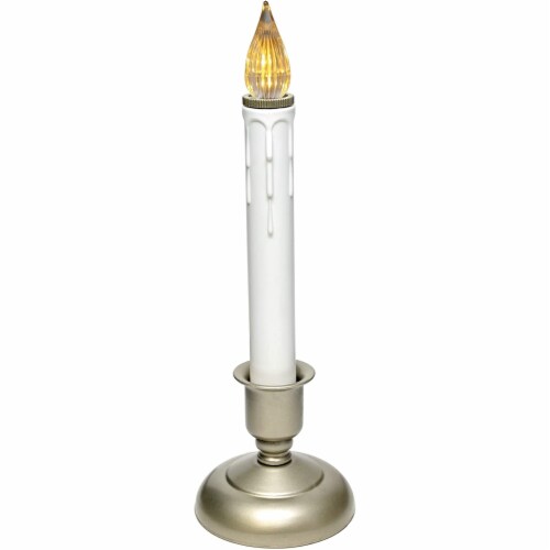 IMC Cape Cod B/O LED Window Candle w/ Timer & Wax Drips - Pewter, 9.5  (Qty 1) Perspective: front