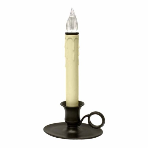 IMC Williamsburg B/O LED Candle & On/Off Sensor, Wax Drips - Ant. Bronze, 9 Perspective: front