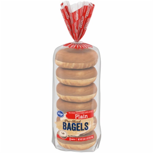 Kroger® Plain Pre-Sliced Bagels Perspective: front