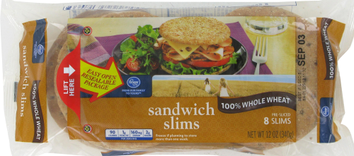 Kroger® 100% Whole Wheat Sandwich Slims Perspective: front