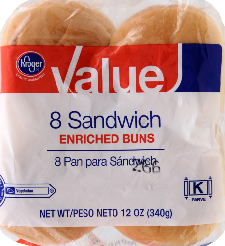 Kroger® Value White Sandwich Buns Perspective: front