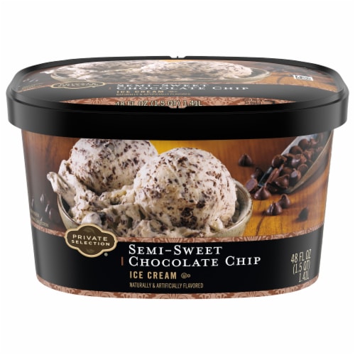 Private Selection® Semi-Sweet Chocolate Chip Ice Cream Tub Perspective: front