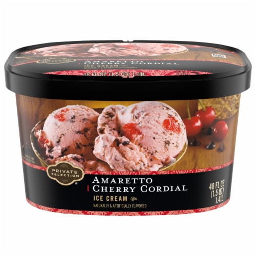 Private Selection® Amaretto Cherry Cordial Ice Cream Tub Perspective: front