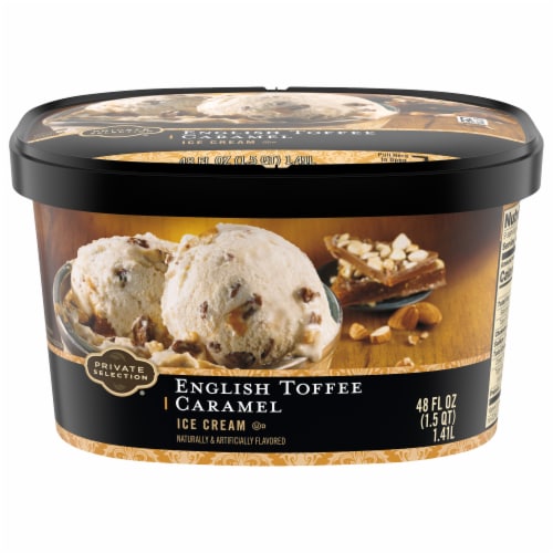 Private Selection® English Toffee Caramel Ice Cream Tub Perspective: front