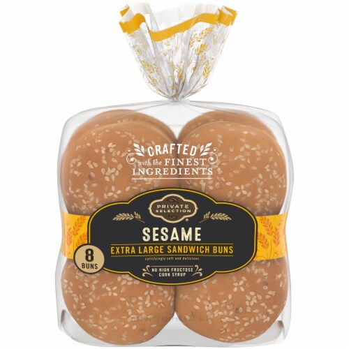 Private Selection® Extra Large Sesame Sandwich Buns Perspective: front