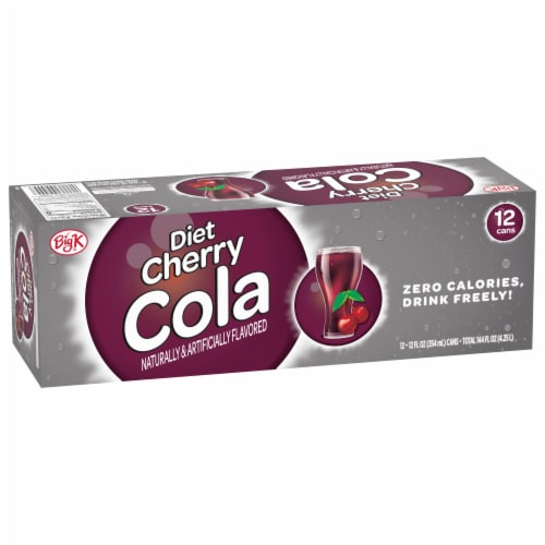 Kroger Big K® Diet Cherry Cola Soda Can Perspective: front