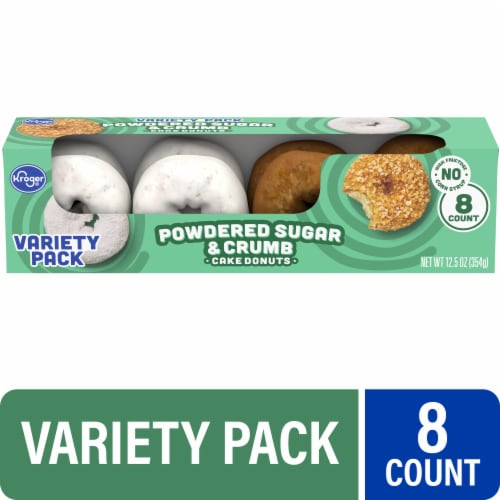 Kroger® Powdered Sugar & Crumb Cake Donuts Perspective: front