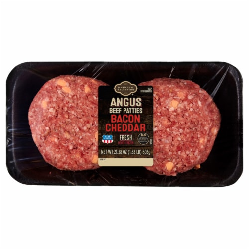 Kroger® Bacon Cheddar Ground Beef Patties Perspective: front