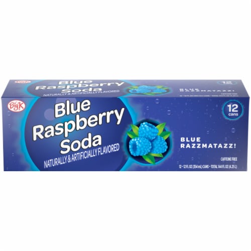 Kroger Big K® Blue Raspberry Soda Can Perspective: front