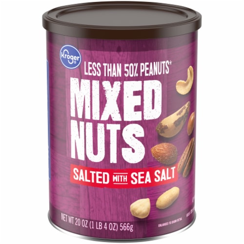 Kroger Salted with Sea Salt Mixed Nuts Perspective: front