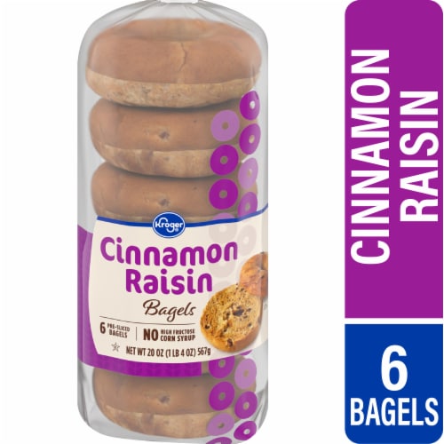 Kroger® Cinnamon Raisin Pre-Sliced Bagels Perspective: front