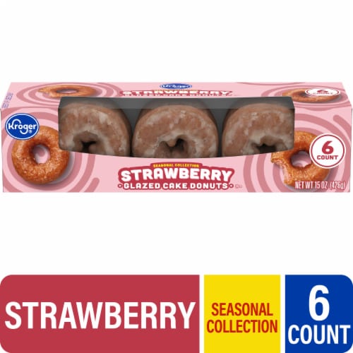 Kroger® Strawberry Glazed Cake Donuts Perspective: front