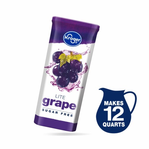Kroger® Lite Zero Sugar Grape Drink Mix Packets Perspective: front