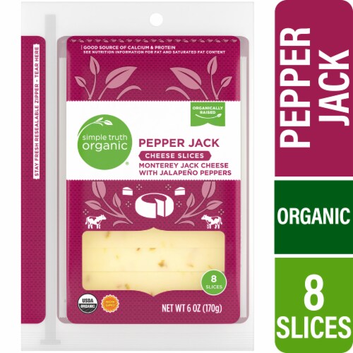 Simple Truth Organic® Pepper Jack Sliced Cheese Perspective: front