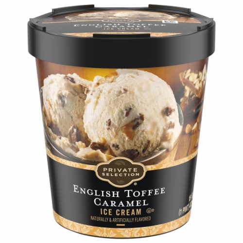 Private Selection® English Toffee Caramel Ice Cream Pint Perspective: front