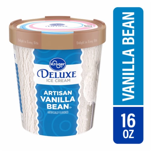 Kroger® Deluxe Artisan Vanilla Bean Ice Cream Pint Perspective: front