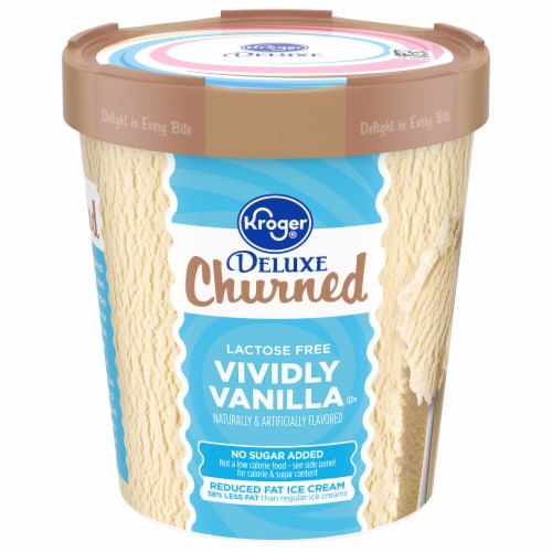 Kroger® Deluxe Churned Vividly Vanilla Ice Cream Pint Perspective: front