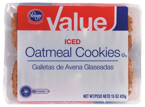 Kroger® Value Iced Oatmeal Cookies Perspective: front