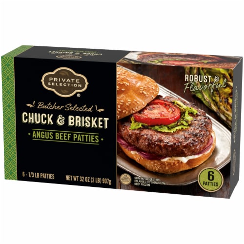 Private Selection™ Chuck & Brisket Angus Beef Patties 6 Count Perspective: front