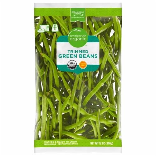 Simple Truth Organic® Fresh Trimmed Green Beans Bag Perspective: front