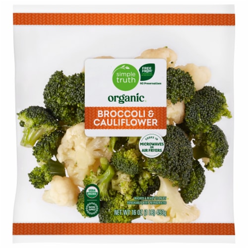 Simple Truth Organic® Bagged Fresh Broccoli & Cauliflower Perspective: front