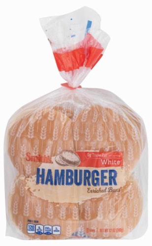 Smith's White Hamburger Buns Perspective: front