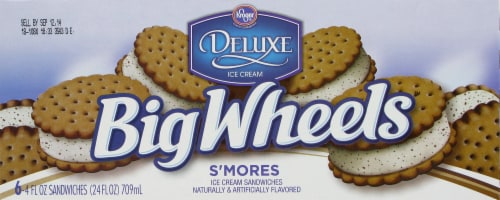 Kroger®  S'mores  Deluxe Big Wheels Ice Cream Sandwiches Perspective: front