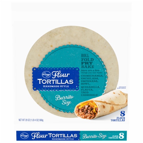 Kroger® Handmade Style Burrito Size Flour Tortillas Perspective: front