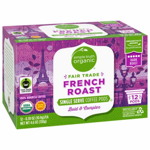 Simple Truth Organic® Fair Trade French Roast Coffee Pods Perspective: front