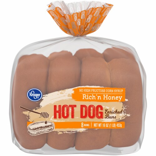 Kroger® Rich 'N Honey Hot Dog Buns 8 ct Perspective: front